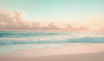 Fototapeta premium A tranquil beach with calm waves.