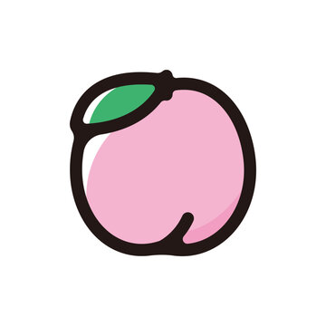 recommend clip art: Peach outline icon for graphic design, apps and websites