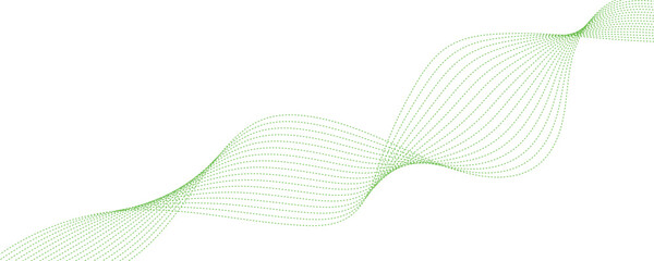 green wave lines on white background