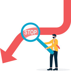 Limit down, stock market analysis, investment or foreign exchange trading, making profits,

