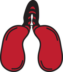 anatomy of the lung organ stroke, simple human lung icon