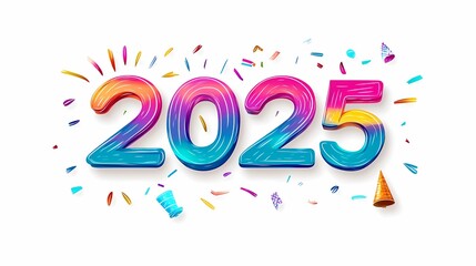 New Year illustration theme 2025 poster background 