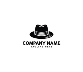 Vector cowboy leather hat logo design. Modern hat logo design. Hat silhouette logo template