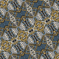 Ethnic patchwork Geometric Pattern. Vintage Scarf Design, Vector illustration.