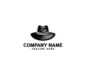 Vector cowboy leather hat logo design. Modern hat logo design. Hat silhouette logo template