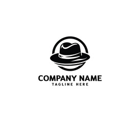 Vector cowboy leather hat logo design. Modern hat logo design. Hat silhouette logo template