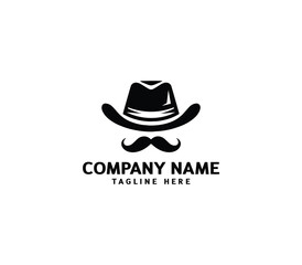 Vector cowboy leather hat logo design. Modern hat logo design. Hat silhouette logo template