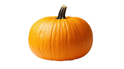 Bright orange pumpkin resting on a clean surface, showcasing its smooth texture and vibrant hue