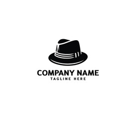 Vector cowboy leather hat logo design. Modern hat logo design. Hat silhouette logo template