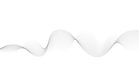 Abstract grey, white smooth element swoosh speed wave modern stream background. Wave with lines created using blend tool. Abstract frequency sound wave lines and twisted curve lines background.	