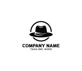 Vector cowboy leather hat logo design. Modern hat logo design. Hat silhouette logo template