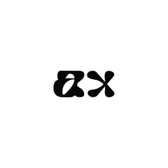 AX monogram logo design letter text name symbol monochrome logotype alphabet character simple logo