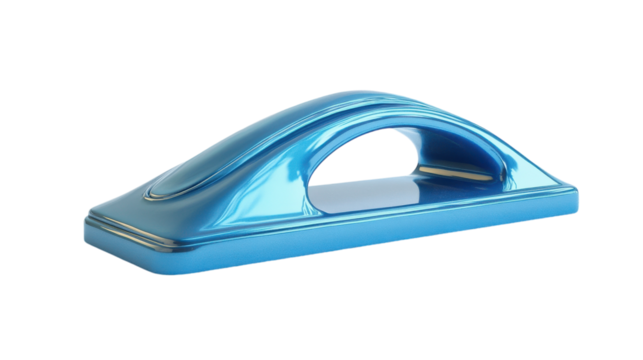 Sleek blue stapler resting on a minimalist desk, highlighting modern office design and functionality