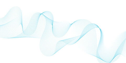 Smooth wave abstract vector background layout design.background image with dynamic curves.Abstract blue futuristic blend waves lines technology background and sound wave lines on white background. 