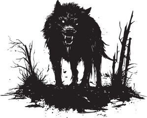Halloween wolf illustration © Tom