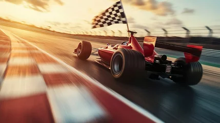  Racing car on track crossing the finish during F1 gran prix © lucegrafiar