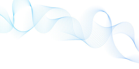 Smooth wave abstract vector background layout design.background image with dynamic curves.Abstract blue futuristic blend waves lines technology background and sound wave lines on white background. 