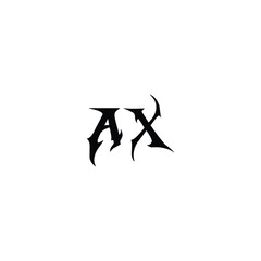 AX monogram logo design letter text name symbol monochrome logotype alphabet character simple logo