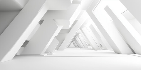 3d architectural image, design of an abstract and modern white background. template for presentation, power point, poster, web, backrog. tehcnological and geometrical background. laptop