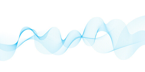Smooth wave abstract vector background layout design.background image with dynamic curves.Abstract blue futuristic blend waves lines technology background and sound wave lines on white background. 