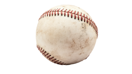 A worn baseball resting on a weathered surface after an exciting game day at the local field