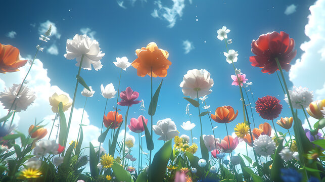 504 Tulips of the flower field. Guild with flowers