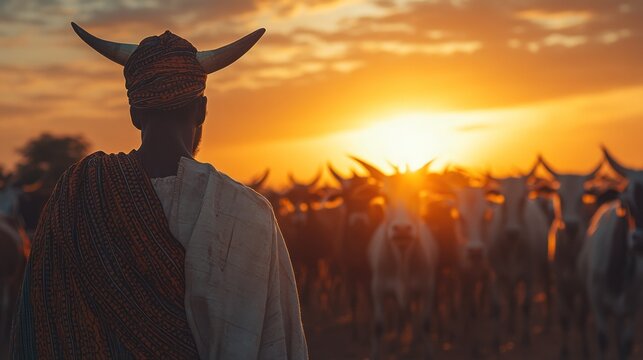 Fulani herding traditions, showcasing the nomadic lifestyle and deep connection to cattle that defines the Fulani people