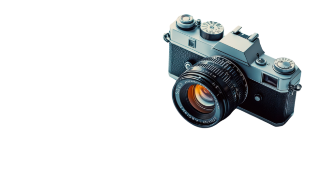 A vintage camera resting elegantly, showcasing its intricate design and classic aesthetic beauty