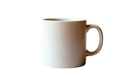 A plain white mug resting on a clean, minimalistic surface, inviting warmth and comfort