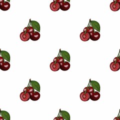 Small Seamless Pattern Design Cherry