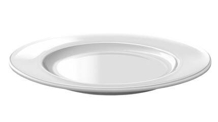 A pristine white plate ready for a gourmet meal on a dining table adorned with elegance