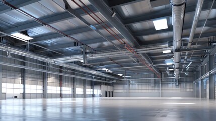 Empty Industrial Warehouse Space