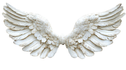 Obraz premium Majestic white angel wings display intricate feathers, perfect for a creative art project