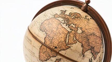 A detailed shot of a vintage globe, symbolizing the excitement of travel and the timeless desire to explore the world