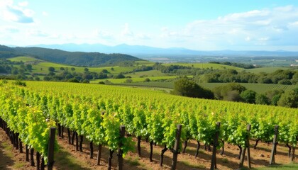  Vibrant Vineyard Amidst Lush Fields