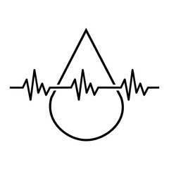 Pulse icon vector. Heartbeat illustration sign. Heart rhythm symbol. Cardiology logo.