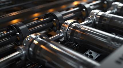 A 3D render of a copiers fusing rollers