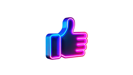 Glowing 3D thumbs-up icon with vibrant colors, designed for digital media projects and social interactions