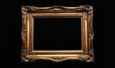 Ornate gold frame on a black background.