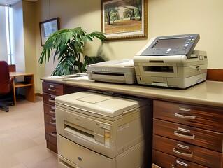 A copier in an executive office