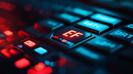 The computer key says ETF. Concept of buying assets on stock exchange
