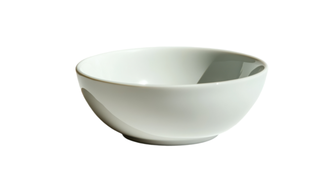 A minimalist white bowl elegantly showcasing simplicity against a pristine backdrop