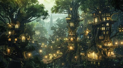 Obraz premium Enchanted Treetop City