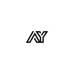 Obraz premium AY monogram logo design letter text name symbol monochrome logotype alphabet character simple logo