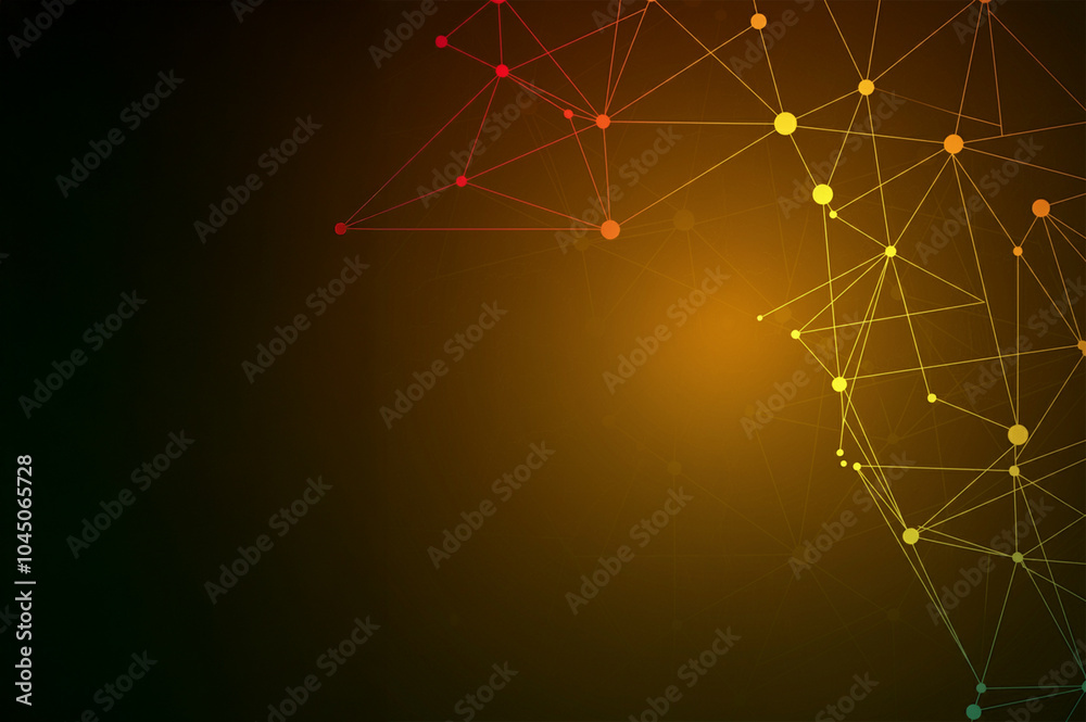 Aufkleber abstract points are connected by a gradient line. design concept of social networking or big data co