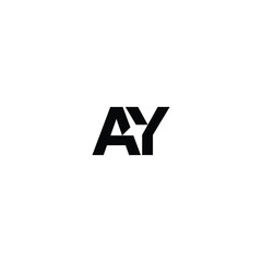 Obraz premium AY monogram logo design letter text name symbol monochrome logotype alphabet character simple logo