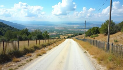  A serene country road leading to the horizon