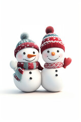 Cute snowman. Winter holiday theme.