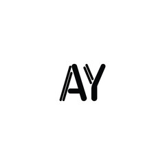 AY monogram logo design letter text name symbol monochrome logotype alphabet character simple logo