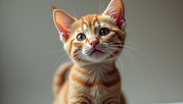  Curious kitten with captivating gaze